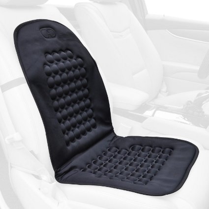 Car Magnetic Seat Cushions Massage Bubble Therapy Beads for Auto Home Office Chair (Black)