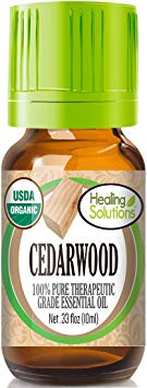 Organic Cedarwood Essential Oil (100% Pure - USDA Certified Organic) Best Therapeutic Grade Essential Oil - 10ml