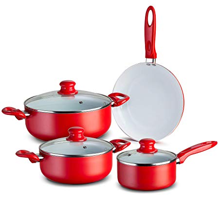 Chef's Star 7 Piece Professional Grade Aluminum Non-stick Pots & Pans Set