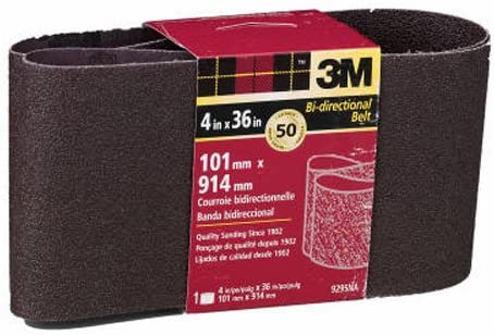 3M 9295NA Heavy Duty Power Sanding Belts, 4-Inch by 36-Inch, Coarse Grit, 1-pack