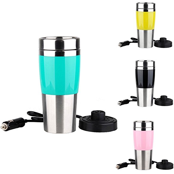 Smileto Ten Minutes Quick Heating Car Stainless Steel Travel Coffee Mug Cup Heated Thermos