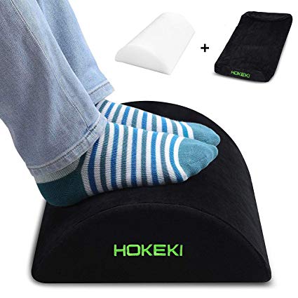 HOKEKI Foot Rest Cushion for Under Desk, Foam Footrest, Great Comfort for You, Non-Slip Lower Surface, Resilient Pillow Foam Relieve Leg, Knee and Back Pain, Great for Home & Office & Travel(Black)