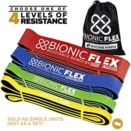 Bionic Flex Pull Up Assist Band – Ultra Durable Resistance Bands for Strength Training Exercise, Physical Therapy, Powerlifting, Stretching by Epitomie Fitness