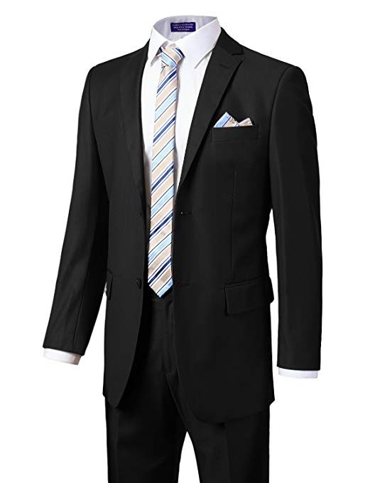 MONDAYSUIT Men's Modern Fit 2 or 3 Piece Suit Blazer Jacket Tux Vest & Trousers