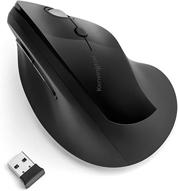 Kensington Pro Fit Ergo Vertical Wireless Mouse- Black (K75501WW)