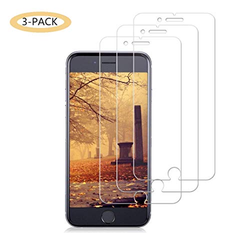 iPhone 6 Plus/7 Plus/8 Plus [3-Pack] Glass Screen Protector Loopilops Tempered Glass Screen Protector [No Bubbles][9H Hardness] [Anti-Scratch] [Anti-Fingerprint] Compatible with  iPhone 6 Plus/7 Plus/