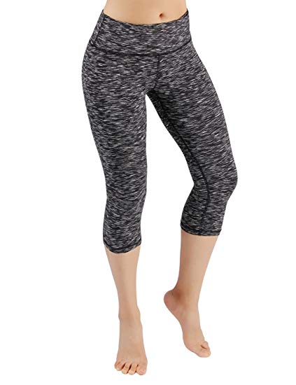 ODODOS Power Flex Yoga Capris Tummy Control Workout Non See-Through Pants with Pocket