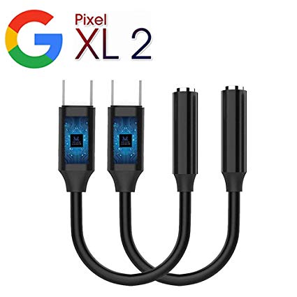 Pixel 2 Headphone Adapter,Type C/USB C to 3.5mm Female AUX Microphone Connector Compatible Cable Google Pixel 2/2 XL/HTC U11/ Moto Z/Essential PH-1/Samsung More (Black)