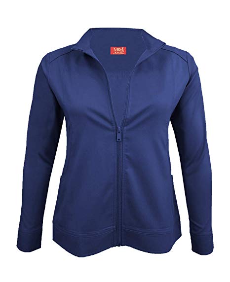 M&M SCRUBS Women's Ultra Soft Front Zip Warm-Up Scrub Jacket