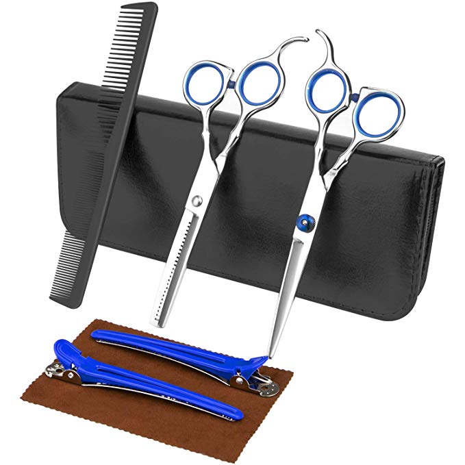 Professional Hairdressing Hair Scissors and Hairdressing Thinning Scissors for Barbers or Home Use, Light and Sharp