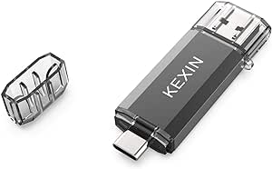 KEXIN Clé USB C 128Go 3.1 Pendrive OTG USB 3.0 128 Go Disque U Mémoire de Stockage Externe Flash Drive pour Huawei Matebook PC et Honor Xiaomi Oneplus Android Smartphones Doté Type C (Noir)