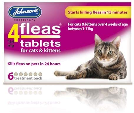 Johnsons 4Fleas Tablets for Cats and Kittens, 6 Treatment Pack