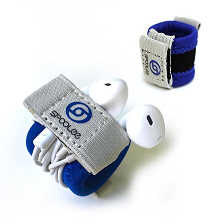 Blue Spoolee - Cord Wrap | Cord Organizer | Earbud/Headphone Cable Holder