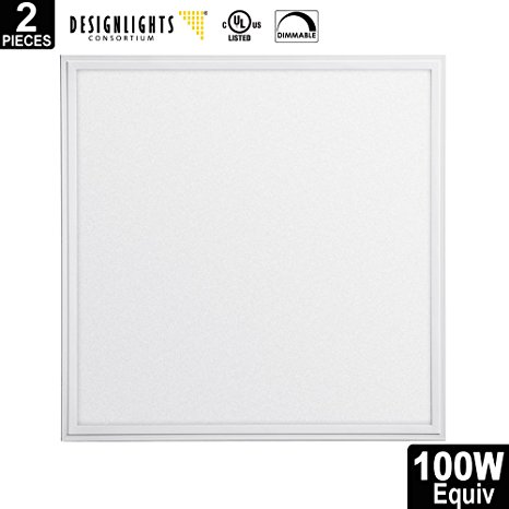 Otronics LED Troffer Panel light 2x2 FT, UL-listed,DLC-QUALIFIED 40W(100WEquivalent),Daylight5000K,4000 Lumens Dimmable,Uniform panel ceiling light,Super Bright Ultra Thin Glare-Free,2-Pack