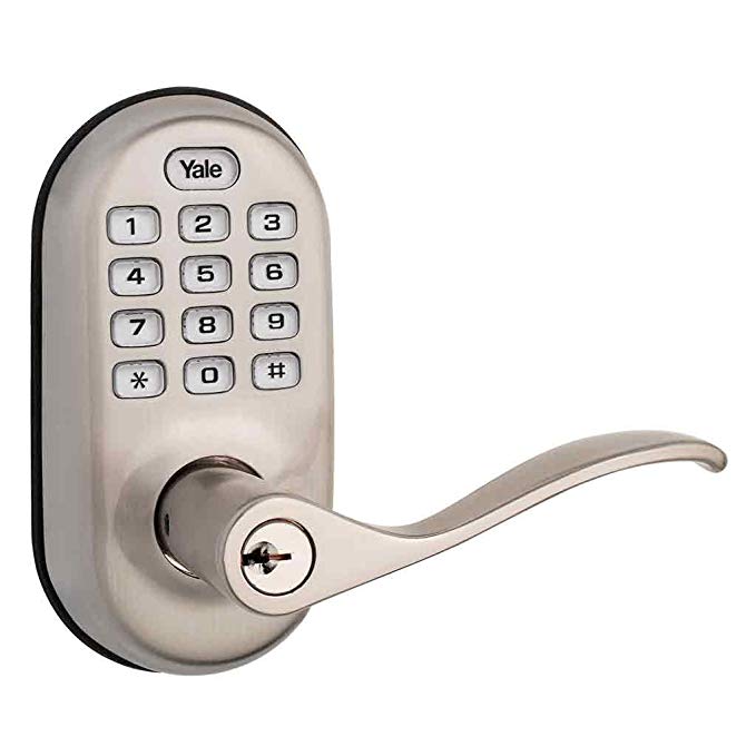 Yale ZigBee Real Living Keyless Push Button Lever Lock, Satin Nickel, YRL210, Works with Alexa via SmartThings