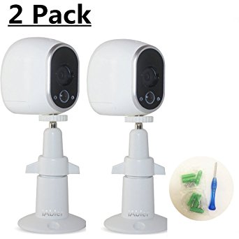 iAbler For Netgear Arlo Smart Security Wall Mount, Aluminum Never Rust Security Camera Mount for Arlo Cam and Arlo Pro Adjustable Indoor Outdoor Mount for CCTV or DVR Have Same Interface 2 Pack White