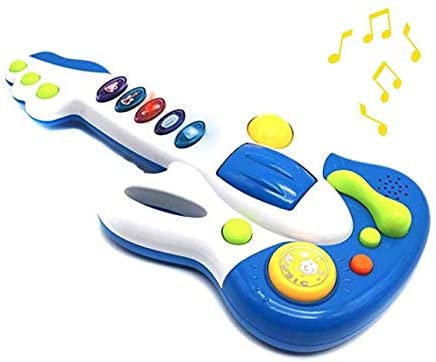 MeeYum Baby Toddler and Kids Electronic Musical Guitar Toy Rock n Roll Lights and Music Songs
