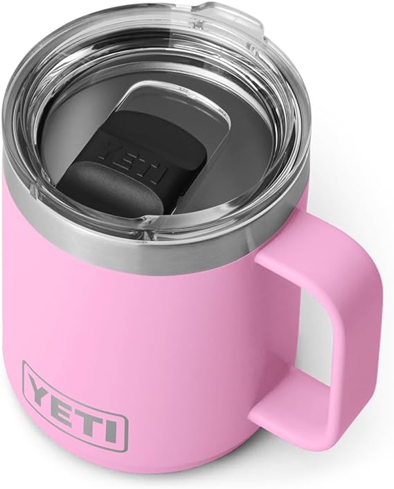 YETI Rambler 10 oz Stackable Mug, Vacuum Insulated, Stainless Steel with MagSlider Lid, Power Pink