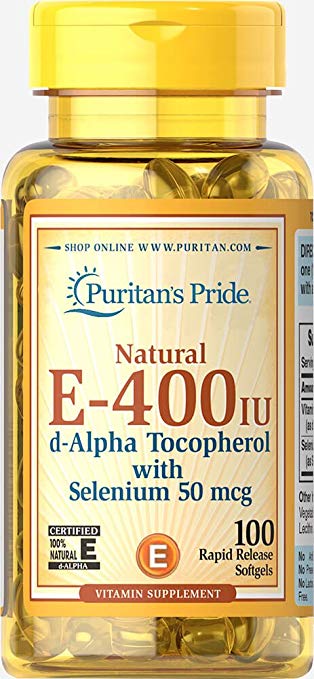 Puritan's Pride Vitamin E-with Selenium 400 IU Natural-100 Softgels