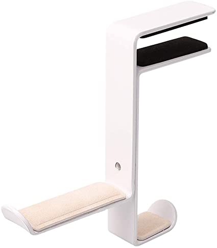 Oriolus Headphone Hanger Headset Hook Holder with Adjustable Clamp for Desk (White)