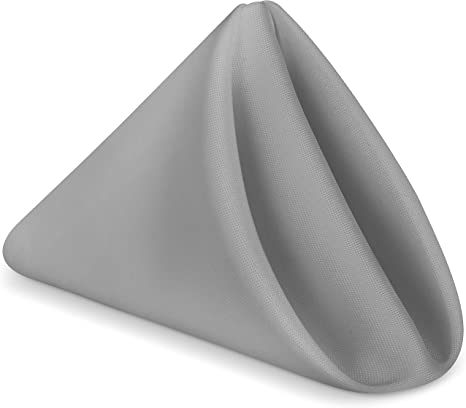 Utopia Home [24 Pack, Light Grey] Cloth Napkins 17x17 Inches, 100% Polyester Dinner Napkins with Hemmed Edges, Washable Napkins Ideal for Parties, Weddings and Dinners