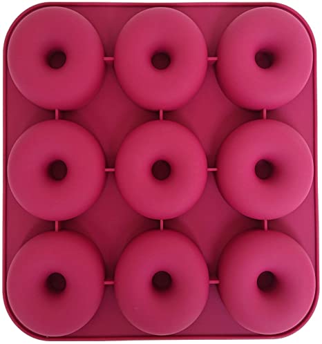 Axe Sickle Large Donut Pan, 9 Cavity Donut Silicone Baking Pan Mold, Non-stick Donut Mold, BPA-Free, Durable Baking Kitchen Accessories Easy to Clean, Easy to Use.