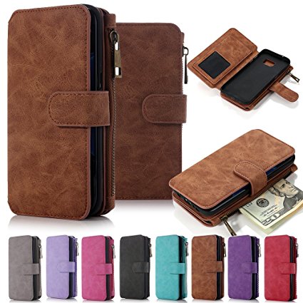 iNNEXT PU Leather Magnetic Closure Wallet Case with  Card Slots for Samsung Galaxy Note 5, Brown