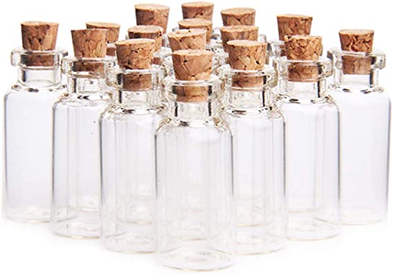 HeiHy UUYYEO 5ML Empty Clear Glass Bottles Jars with Corks Miniature Glass Bottle Wedding Favors 12 Pcs