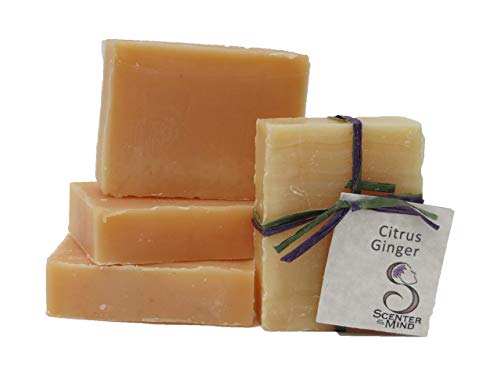Scenter of the Mind Luxurious All Natural Handmade Vegan Soap, Energizing Citrus Ginger - 4 Pack