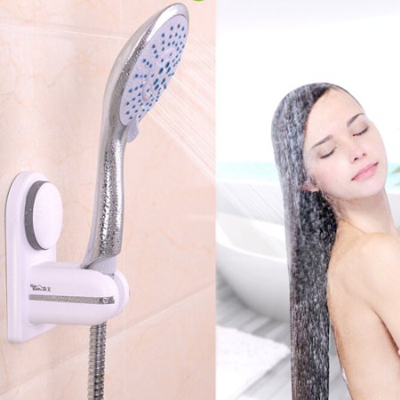 Gaoyu Bathroom Adjustable Super Powerful Vacuum Suction Cup Shower Head Holder Waterproof Shower Head Adapter Wall Mounted - NO TOOLS REQUIRED