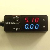 Soondar Power Meter with Two USB Ports for Charging and Data Sync Dual Bright LED Display for Concurrent Real-time USB Current and Voltage Monitor for iPhone iPad Galaxy Smartphone