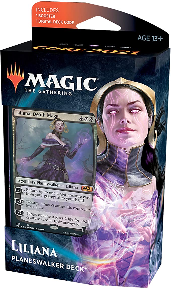 Magic: The Gathering Liliana Death Mage Planeswalker Deck | Core Set 2021 (M21) | 60 Card Starter Deck