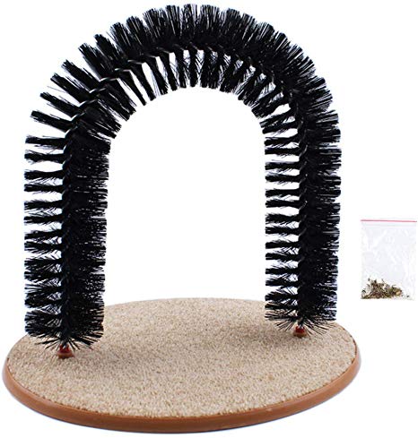 THE MIMI'S Cat Grooming Scratcher Toy - Self-Groomer Toy Massager Scratching Pet Cat Scratches Hair Brush and Catnip Interactive Kitten Toys
