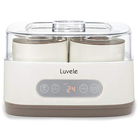 Luvele Pure Yogurt Maker | 4x 400ml Jars SCD & GAPS DIET Yoghurt maker 24 Hour