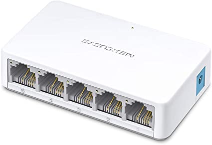 MERCUSYS 5-Port 10/100Mbps Desktop Ethernet Switch/Hub, Ethernet Splitter, Plug & Play, no configuration required (MS105)