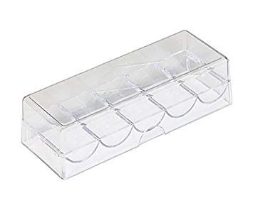 GSE Games & Sports Expert 100 Piece Clear Acrylic Poker Chip Rack with Cover/Casino Chip Tray with Lid(Single/10-Pack)