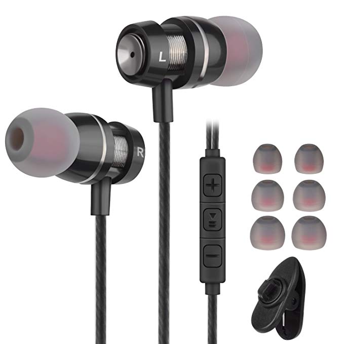 Ear Buds Wired Earphones Earbuds Remote Mic 3.5mm in Ear Earbud Headphones Microphone Volume Control Stereo Noise Isolating Compatible Android Phones, iPhone, iPod, iPad, Samsung