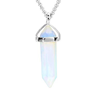 Natural Gemstone Necklace Healing Crystals Reiki Chakra Cut 18-20 Inch Gemstone Pendant Necklace (1pc) Great Gift