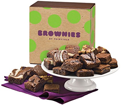 Fairytale Brownies Magic Morsel 24 Gourmet Food Gift Basket Chocolate Box - 1.5 Inch x 1.5 Inch Bite-Size Brownies - 24 Pieces