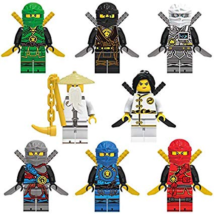 MAGICCA 8 Pcs Ninjago Minifigures - Building Blocks - Action Figures with All Accessories Great Educational Toys for Kids .