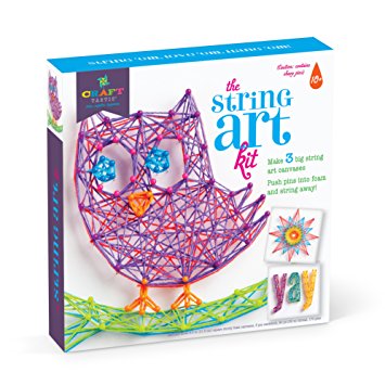 Craft-tastic String Art Kit lV - Craft Kit Makes 3 Large String Art Canvases