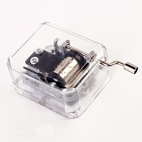 Helen Zora 18 note Acrylic Clear Hand Cranked Gurdy Musical Mechanism Music Box Kids Gift (You Are My Sunshine)