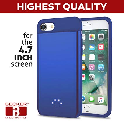 New iPhone 6/6s/7 Battery Case, BECKER Ultra Slim Extended Battery Case for iPhone 6/6s/7 (4.7 inch) with 2500 mAh Capacity/135% Extra Battery
