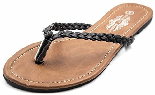 Charles Albert Braided Flip Flops for Women, Beach Thong Sandals