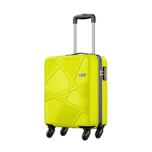 Safari Pentagon Hardside Small Size Cabin Luggage Suitcase Trolley Bags for Travel Green Lime Color 55cm