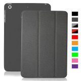 KHOMO iPad Mini  Mini Retina  Mini 3 Case Released 2014 - DUAL Grey Super Slim Cover with Rubberized back and Smart Feature Built-in magnet for sleep  wake feature For Apple iPad Mini Tablet