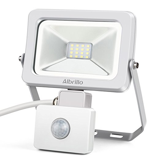 Albrillo LED Flood Lights Outdoor Motion Sensor Light 10W, 100 Watt Equivalent, Outside Security Lights, 800lm, Daylight White 6000K, Waterproof IP54