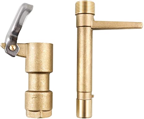 QWORK 3/4-Inch Brass Quick Coupler Valve, Irrigation Tool with Quick Coupler Key for Yard