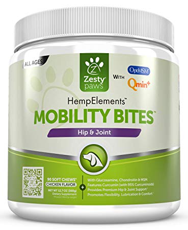 Zesty Paws Glucosamine for Dogs - Hip & Joint Supplement for Dog Arthritis Pain Relief - with Chondroitin & MSM - Advanced Daily Natural Mobility Pet Soft Chews for Joints - All Canine Breeds & Sizes