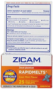 Zicam Cold Remedy RapidMelts Cool Mint 25 EA - Buy Packs and SAVE (Pack of 2)